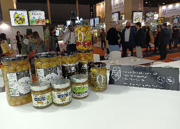 Bodegón de aceitunas Gordal y Manzanilla en Alimentaria