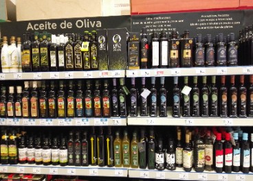 Lineal de aceites de oliva de Carrefour