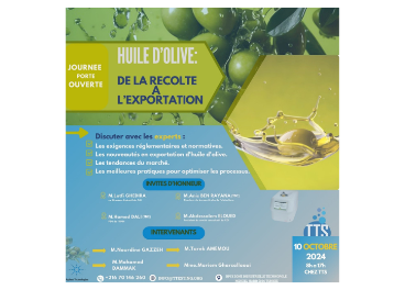 Cartel Jornada Aceite de Oliva en Túnez